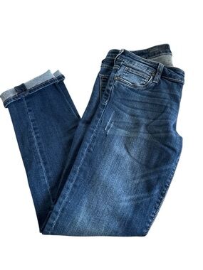 Kut from the Kloth Boyfriend Low Rise Jeans Women’s Sz 4 Dark Wash Distressed